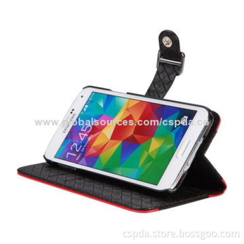 Book Style Leather Cases for Samsung Galaxy S5 with Card Slots and Clasp
